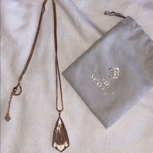 Kendra Scott Long Brown Pearl Pendant Necklace